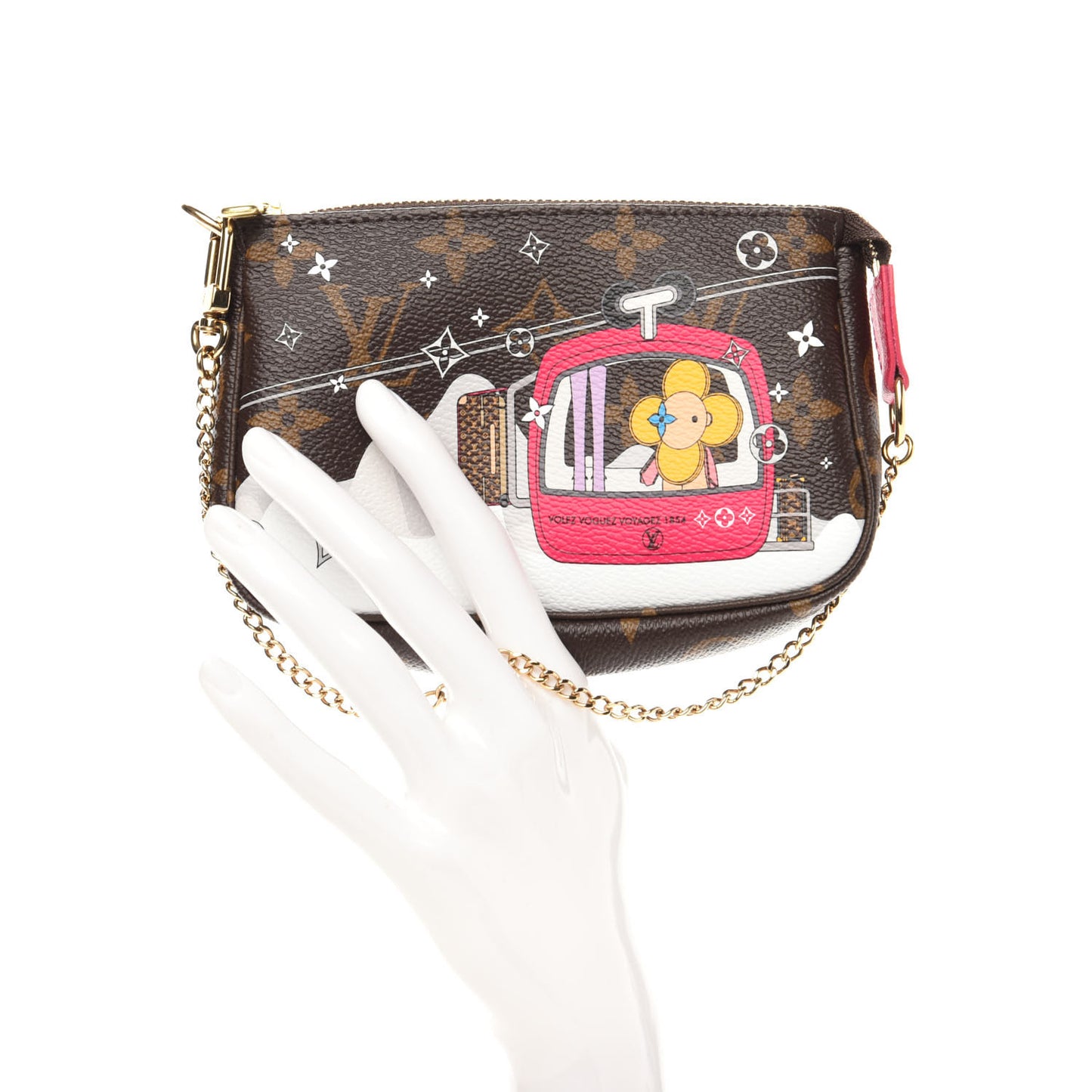 Monogram 2019 Christmas Animation Mini Courchevel Pochette Accessories Fuchsia