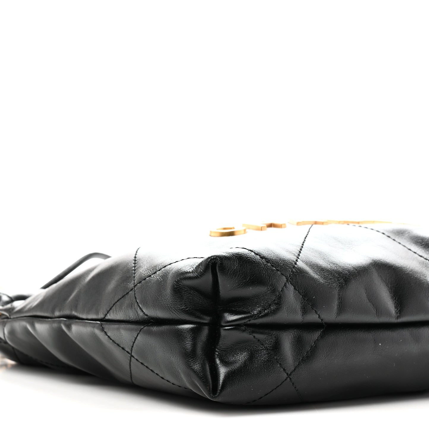 Shiny Calfskin Quilted Mini Chanel 22 Black