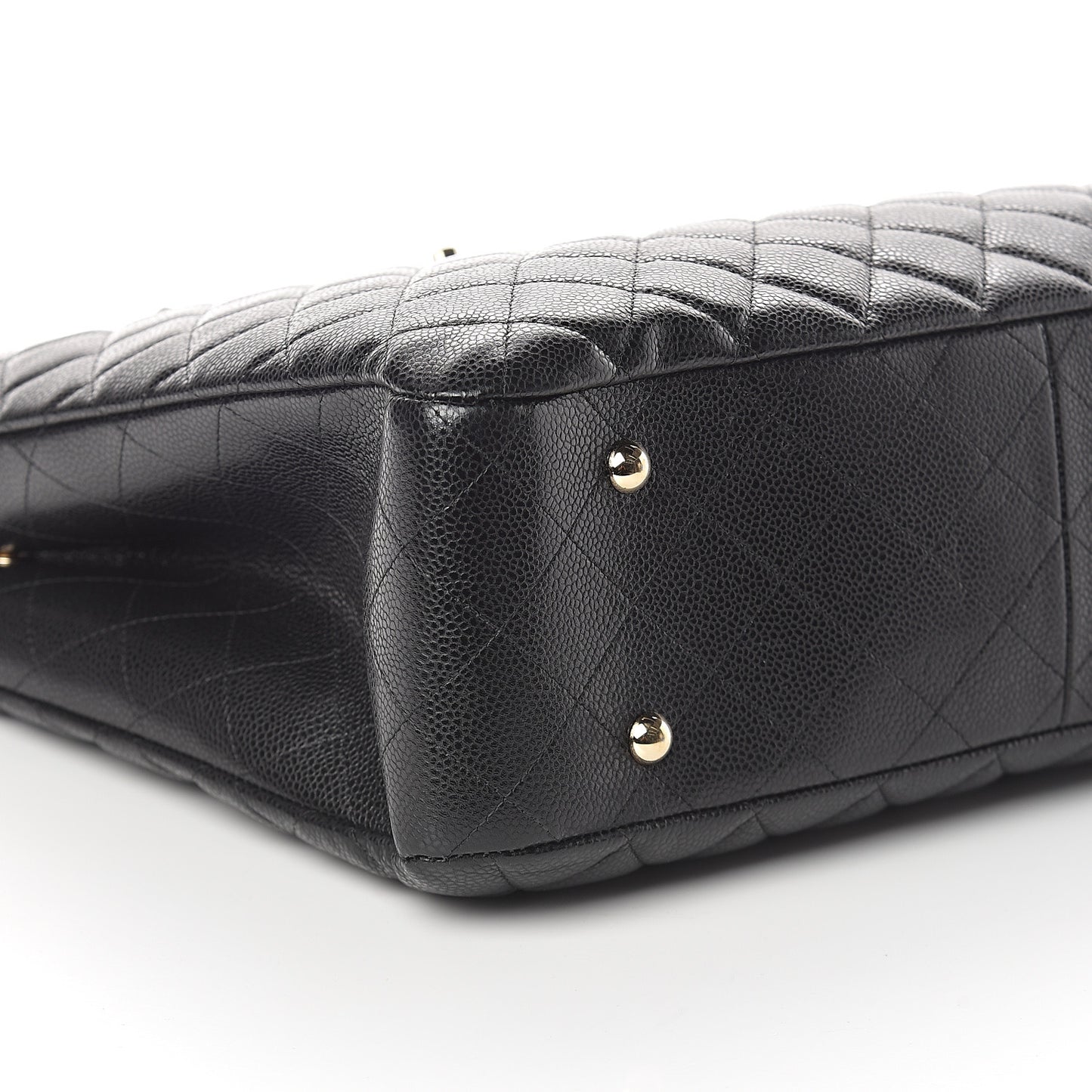 Caviar Quilted Large Shopping Tote Black