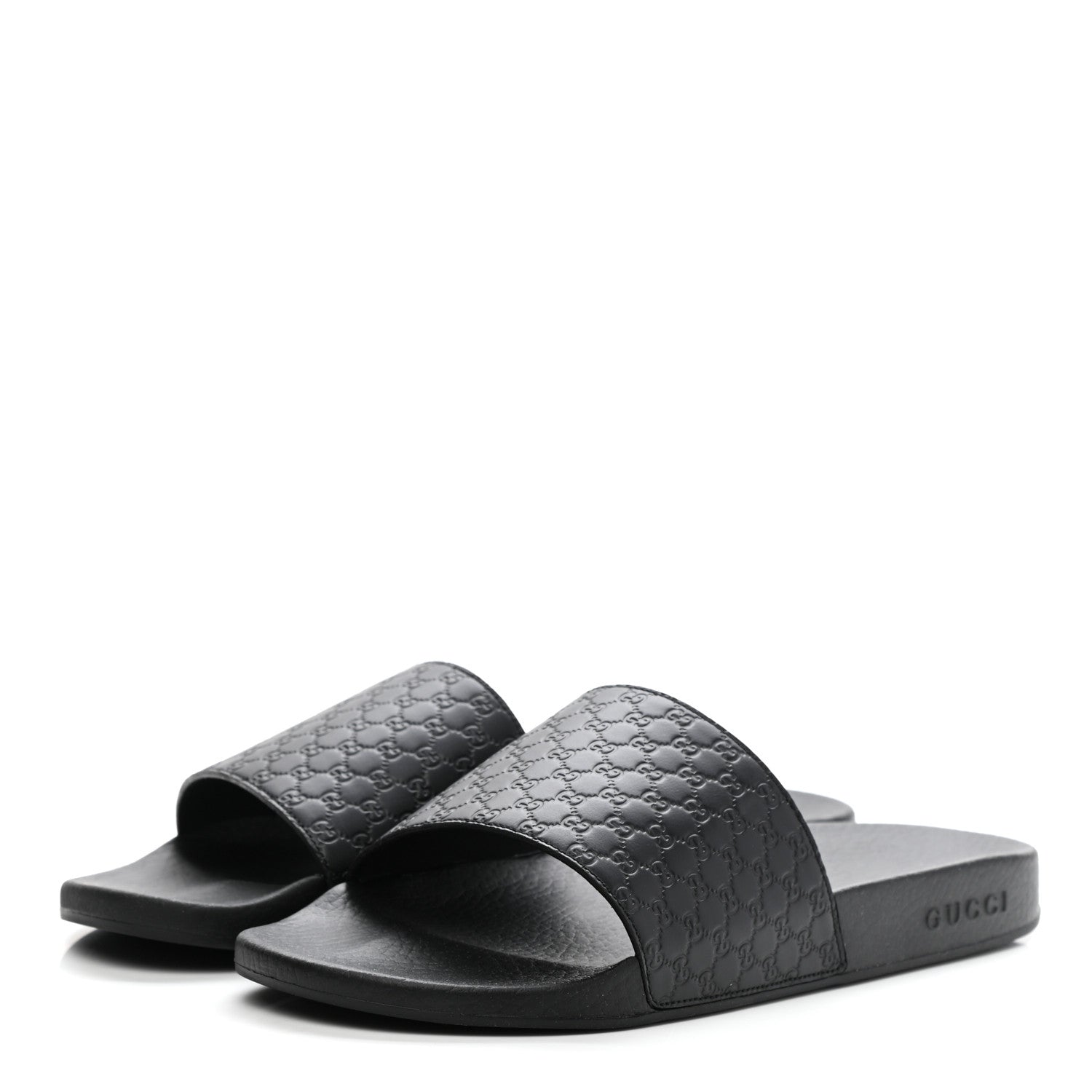 Gucci Microguccissima Mens Slide Sandals 8 Black 3 of 9