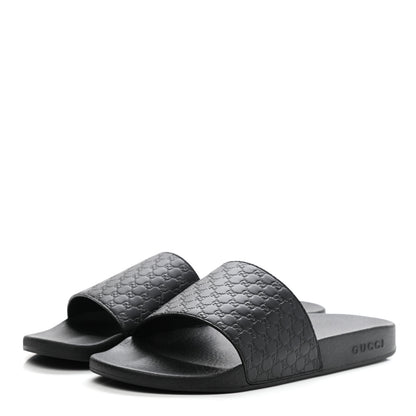 Gucci Microguccissima Mens Slide Sandals 8 Black 3 of 9