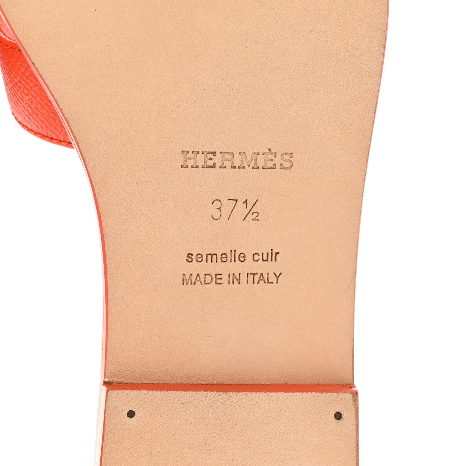 Hermes Epsom Oran Sandals 37.5 Orange Poppy 6 of 8