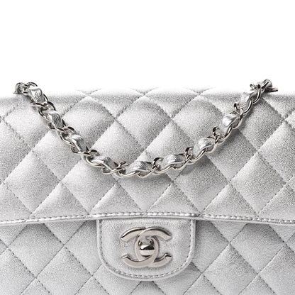 Chanel Metallic Lambskin Quilted Mini Rectangular Flap Silver 10 of 11