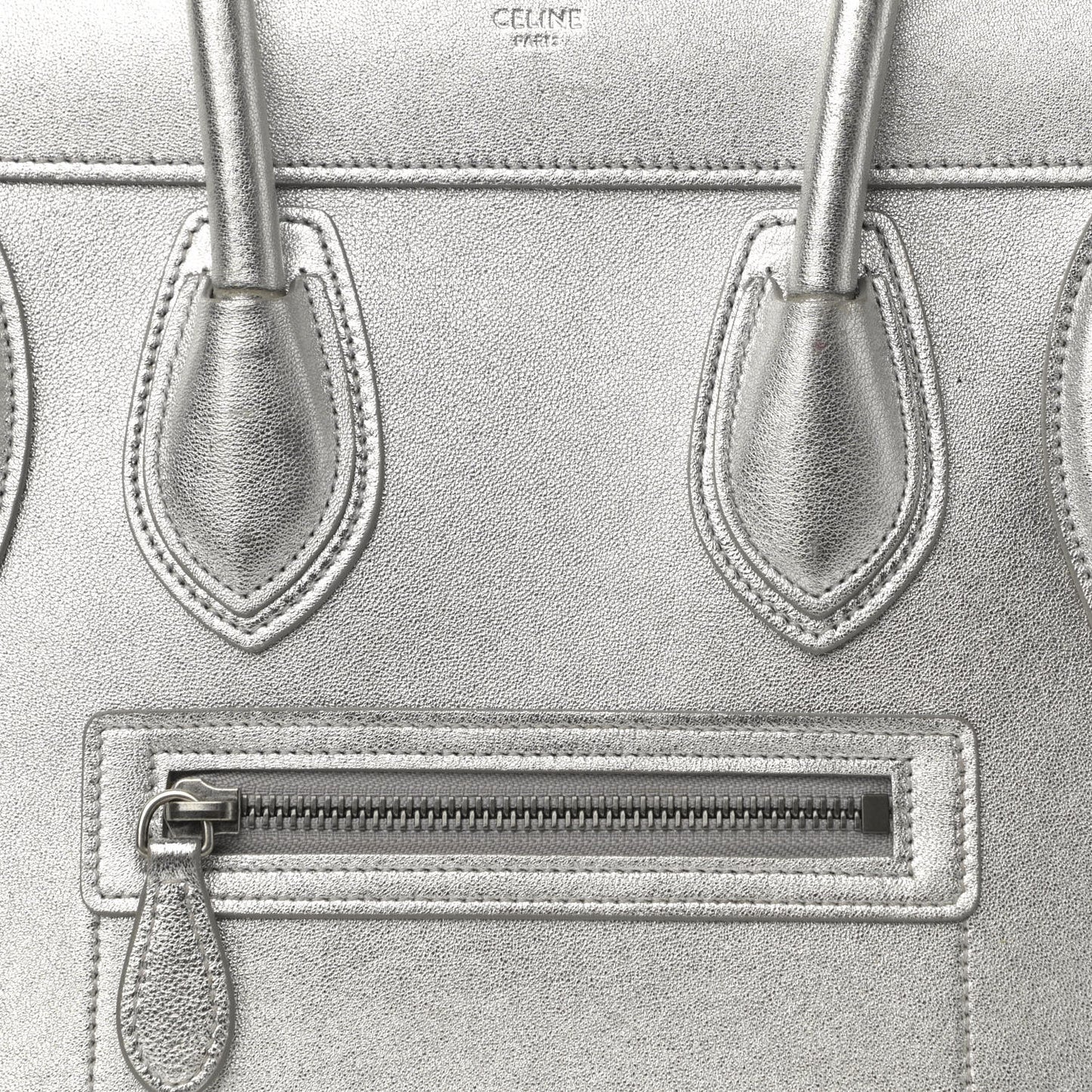 Laminated Lambskin Micro Luggage Silver