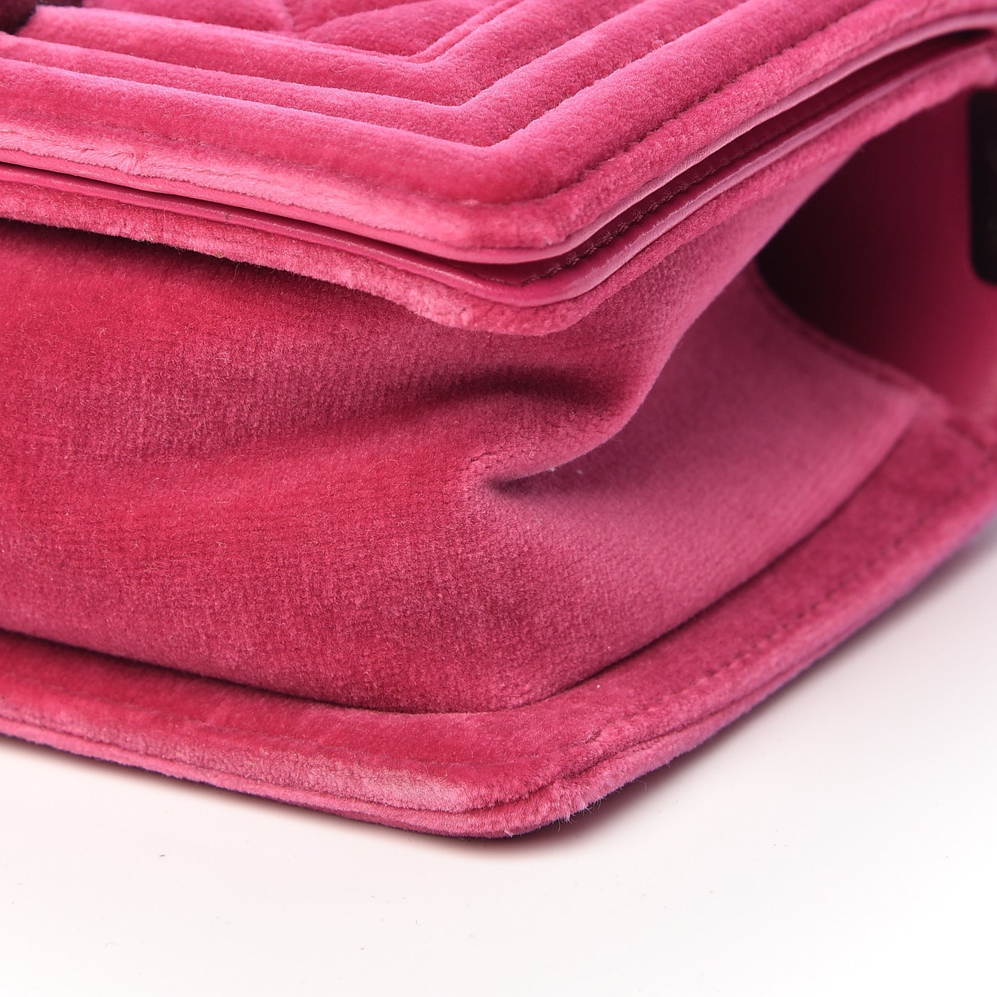 Velvet Quilted Small Boy Flap Pink
