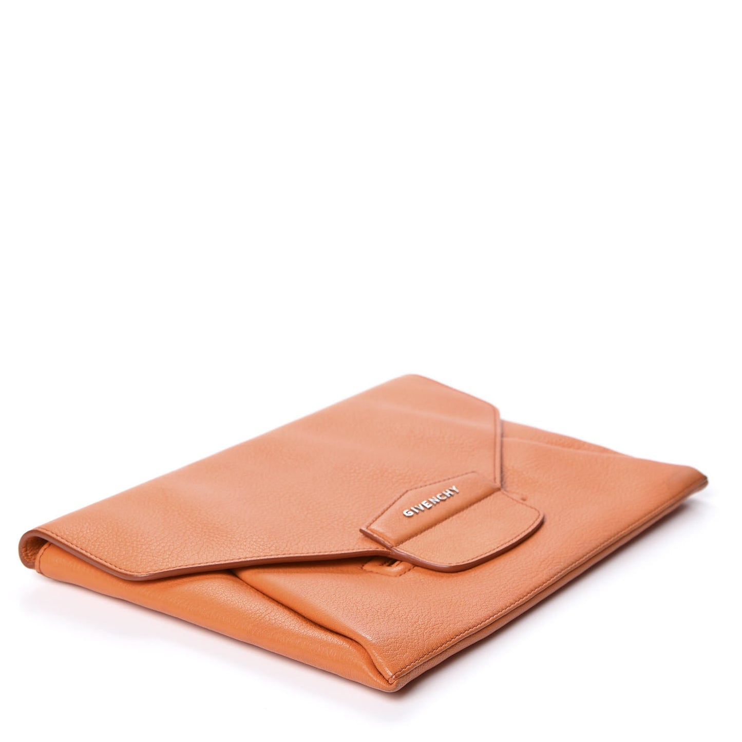 Sugar Goatskin Medium Antigona Envelope Clutch Orange