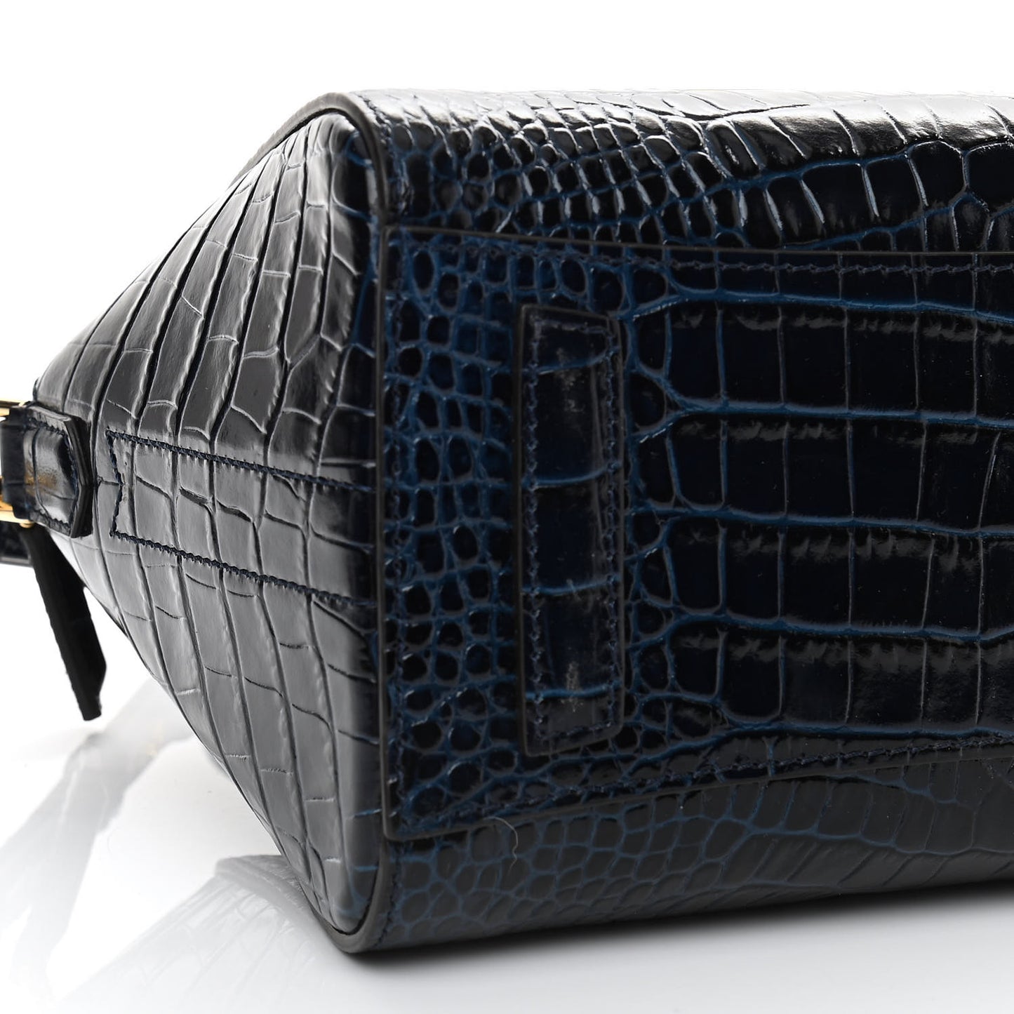 Calfskin Crocodile Embossed Mini Antigona Navy