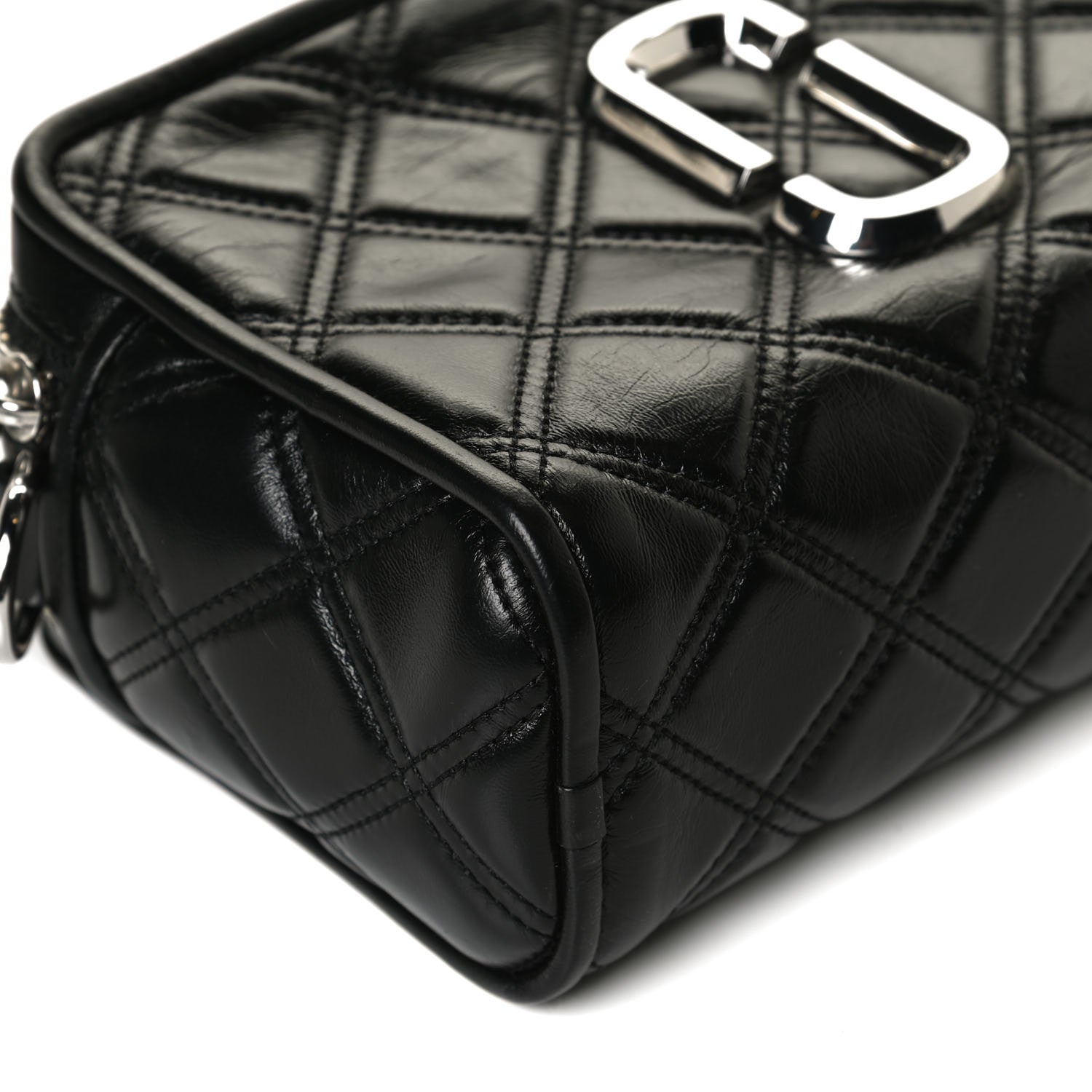 Marc Jacobs Natural Grain Calfskin Quilted The Softshot 21 Bag Black 12 of 14