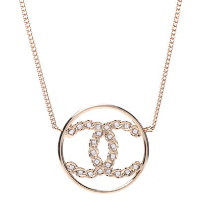 Chanel Baguette Crystal High Society CC Pendant Necklace Gold 4 of 6