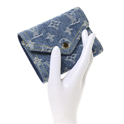 Louis Vuitton Denim Monogram Jacquard Victorine Wallet Blue 2 of 6