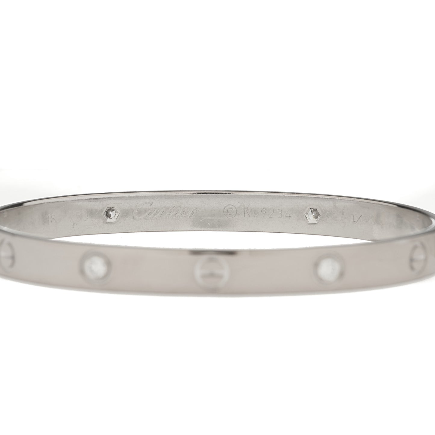 18K White Gold 4 Diamond Love Bracelet 18