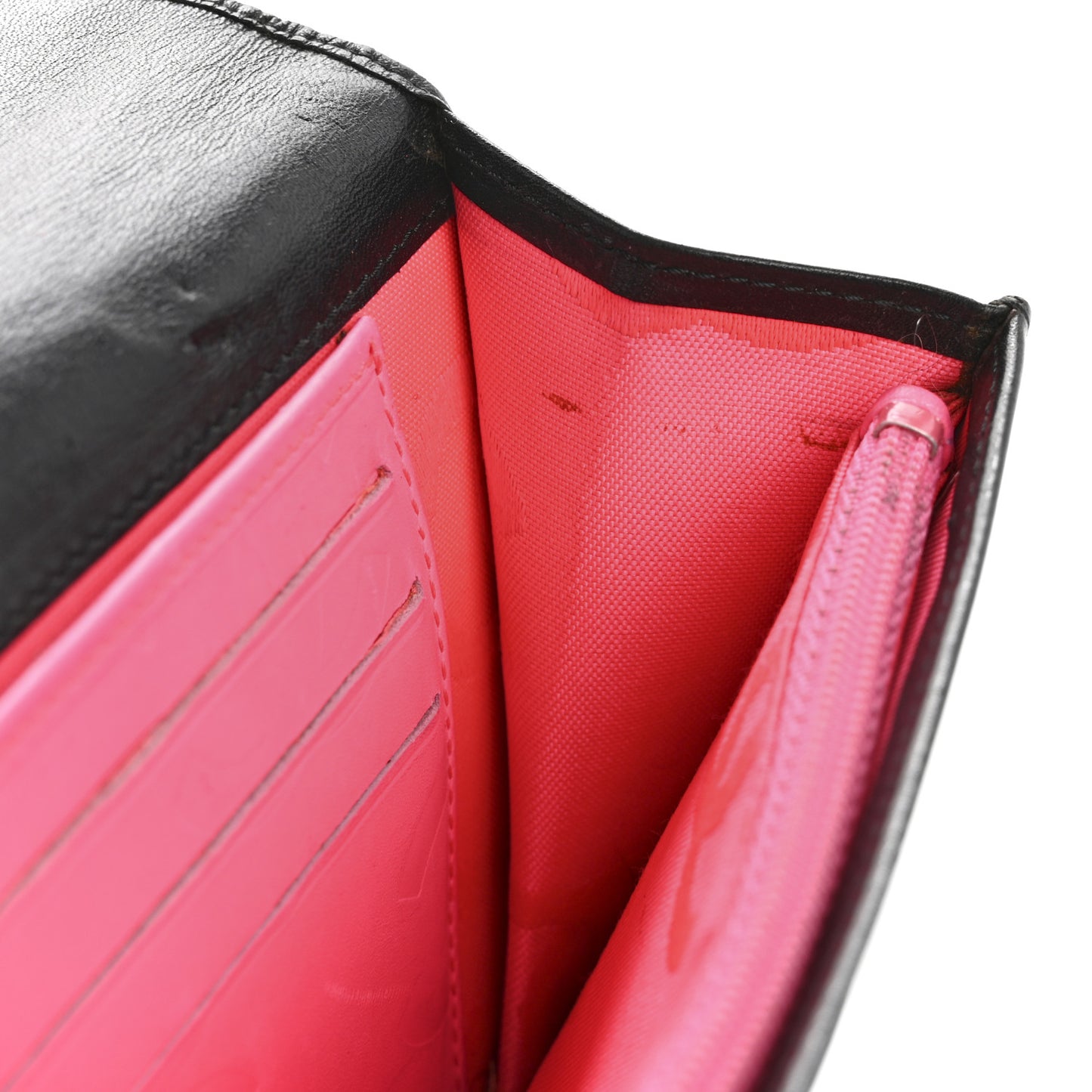 Calfskin Quilted Cambon Flap Wallet Black White