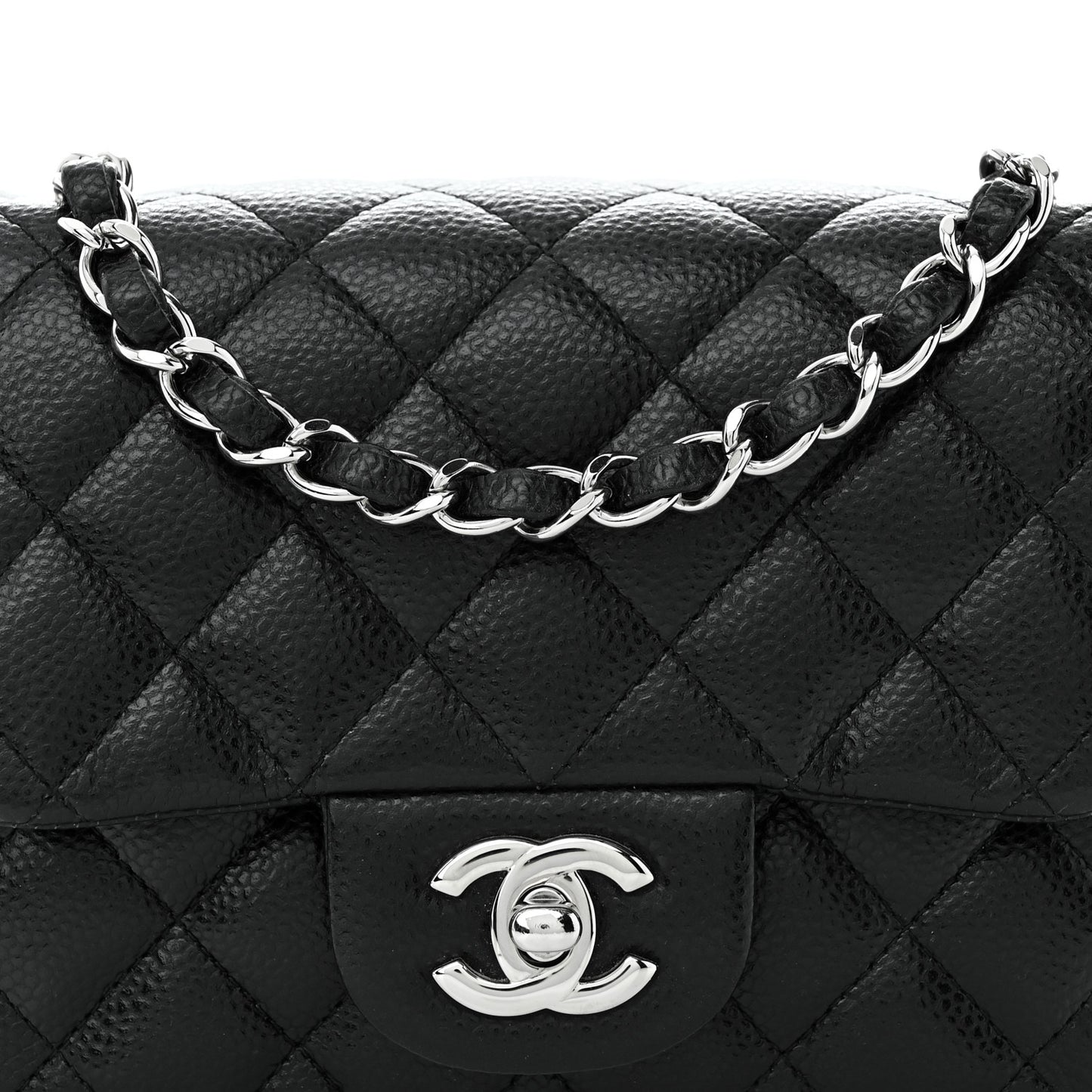 Caviar Quilted Mini Square Flap Black