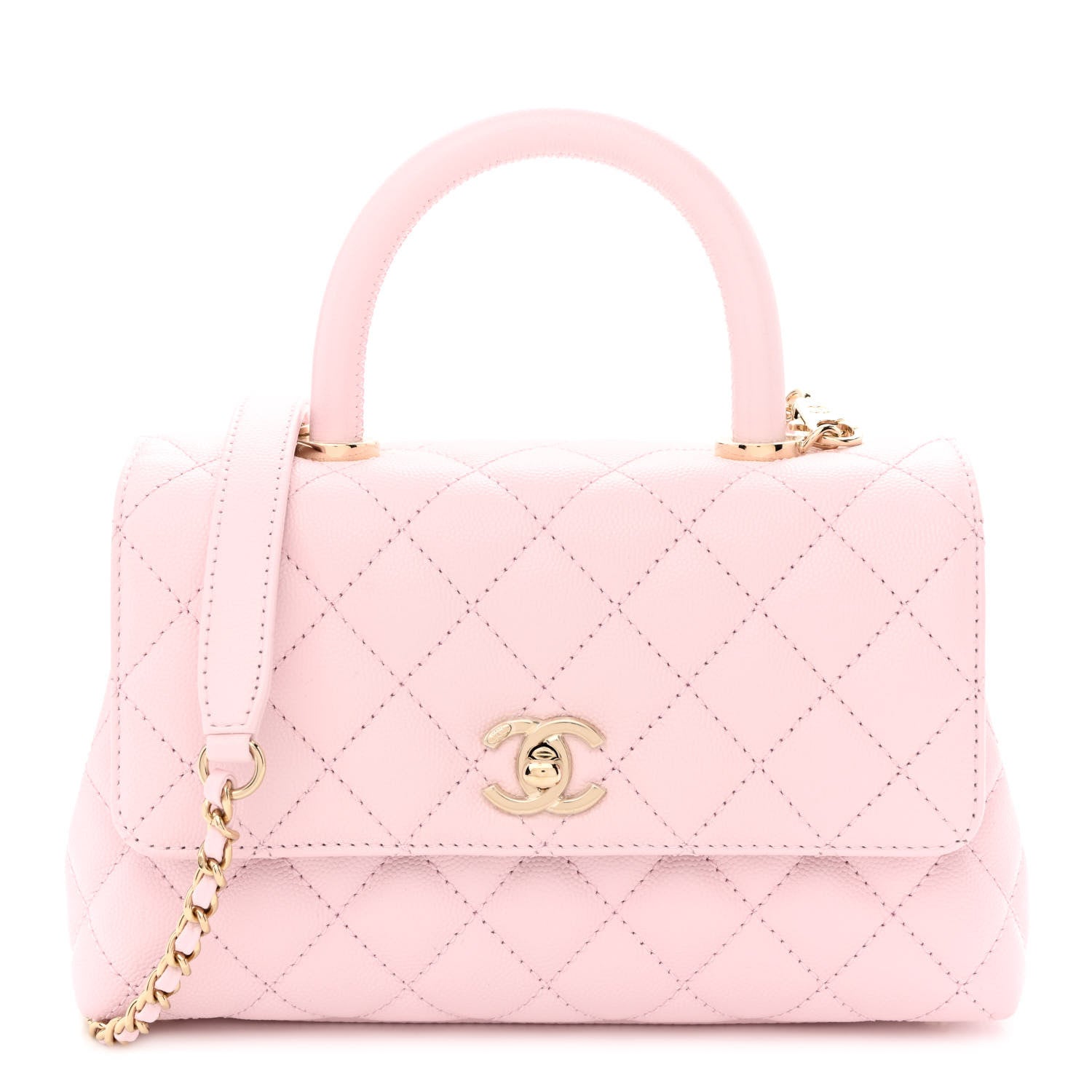 Chanel Caviar Quilted Mini Coco Handle Flap Light Pink 1 of 11