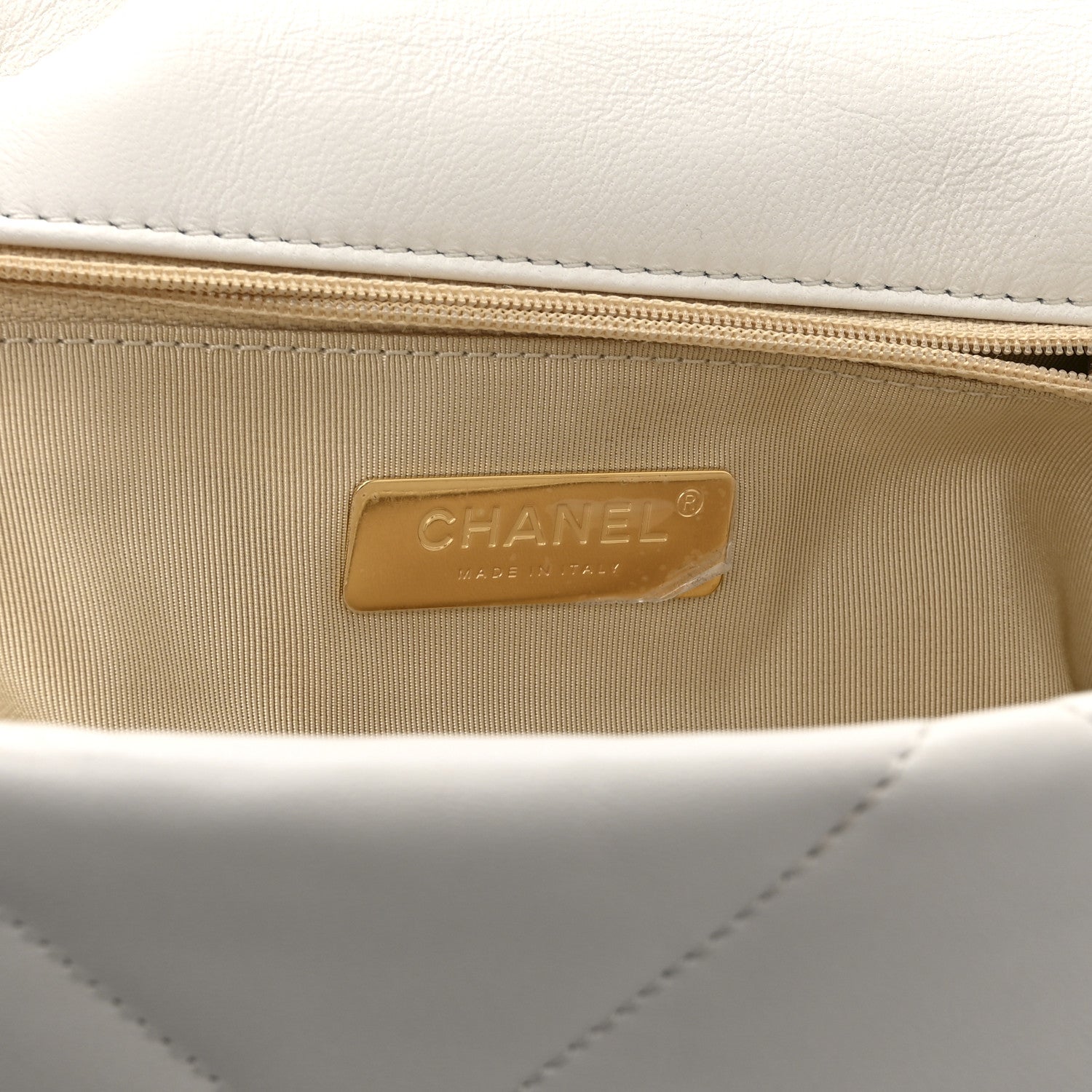 Chanel Goatskin Quilted Large Chanel 19 Flap White 6 of 10