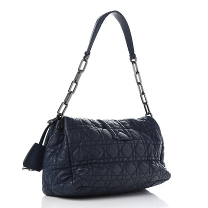 Christian Dior Lambskin Cannage Large New Lock Flap Bag Blue 3 of 17