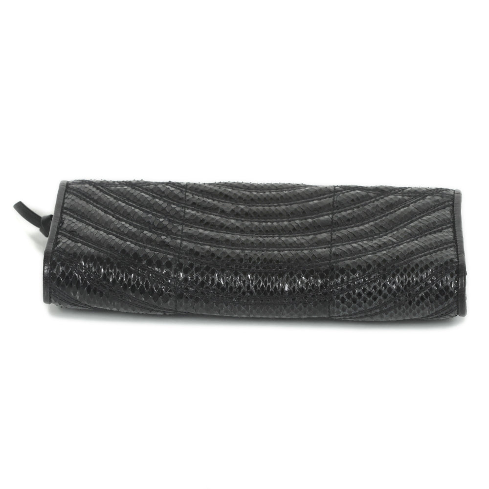 Ayers Snakeskin Continental Wallet Nero
