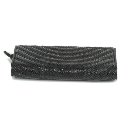 Bottega Veneta Ayers Snakeskin Continental Wallet Nero 4 of 9