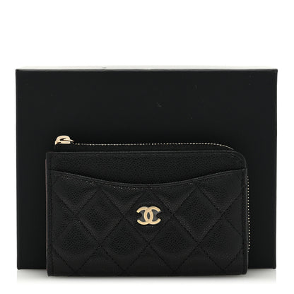 Chanel Caviar Quilted CC Zip Around Card Holder Black 8 of 8