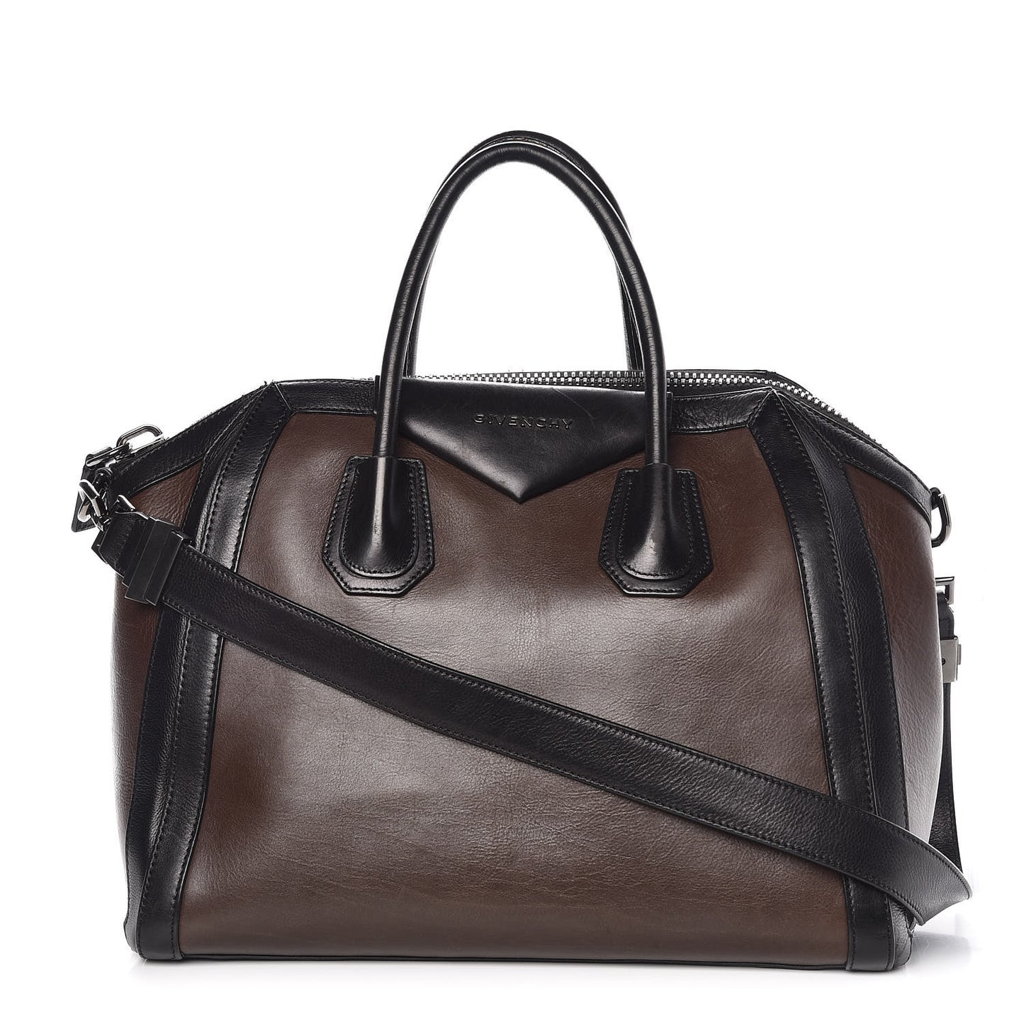 Calfskin Medium Bi-Color Antigona Brown Black