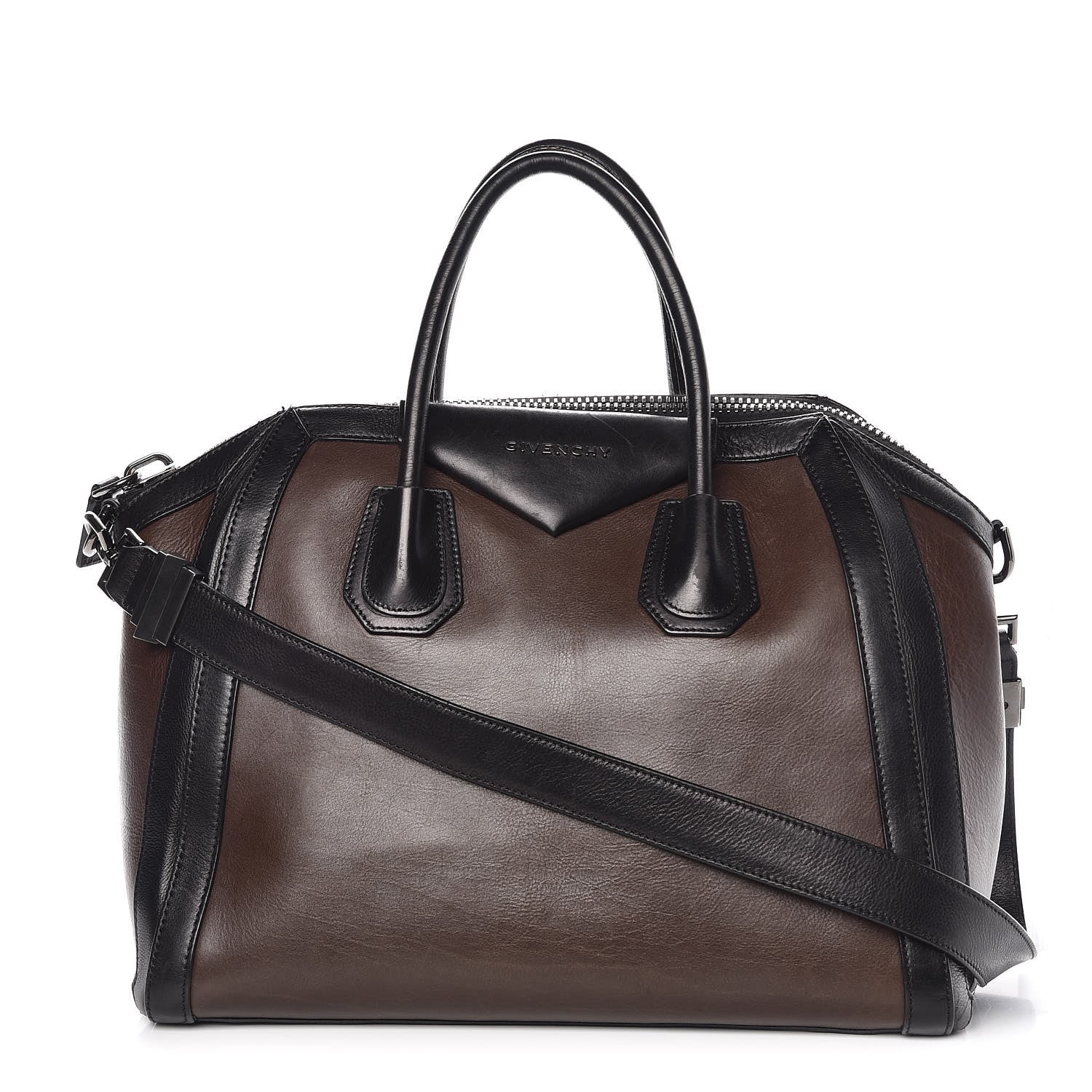 Givenchy Calfskin Medium Bi-Color Antigona Brown Black 1 of 12