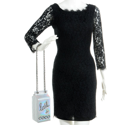 Chanel Metallic Goatskin Lait de Coco Milk Carton Bag Silver 2 of 8