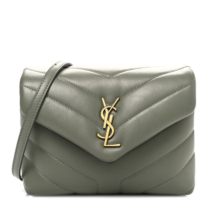 Saint Laurent Calfskin Y Quilted Monogram Toy Loulou Crossbody Bag Light Sage 1 of 11