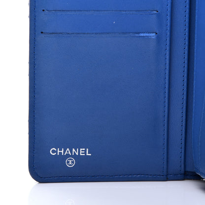 Chanel Lambskin Quilted Yen Wallet Blue 6 of 8