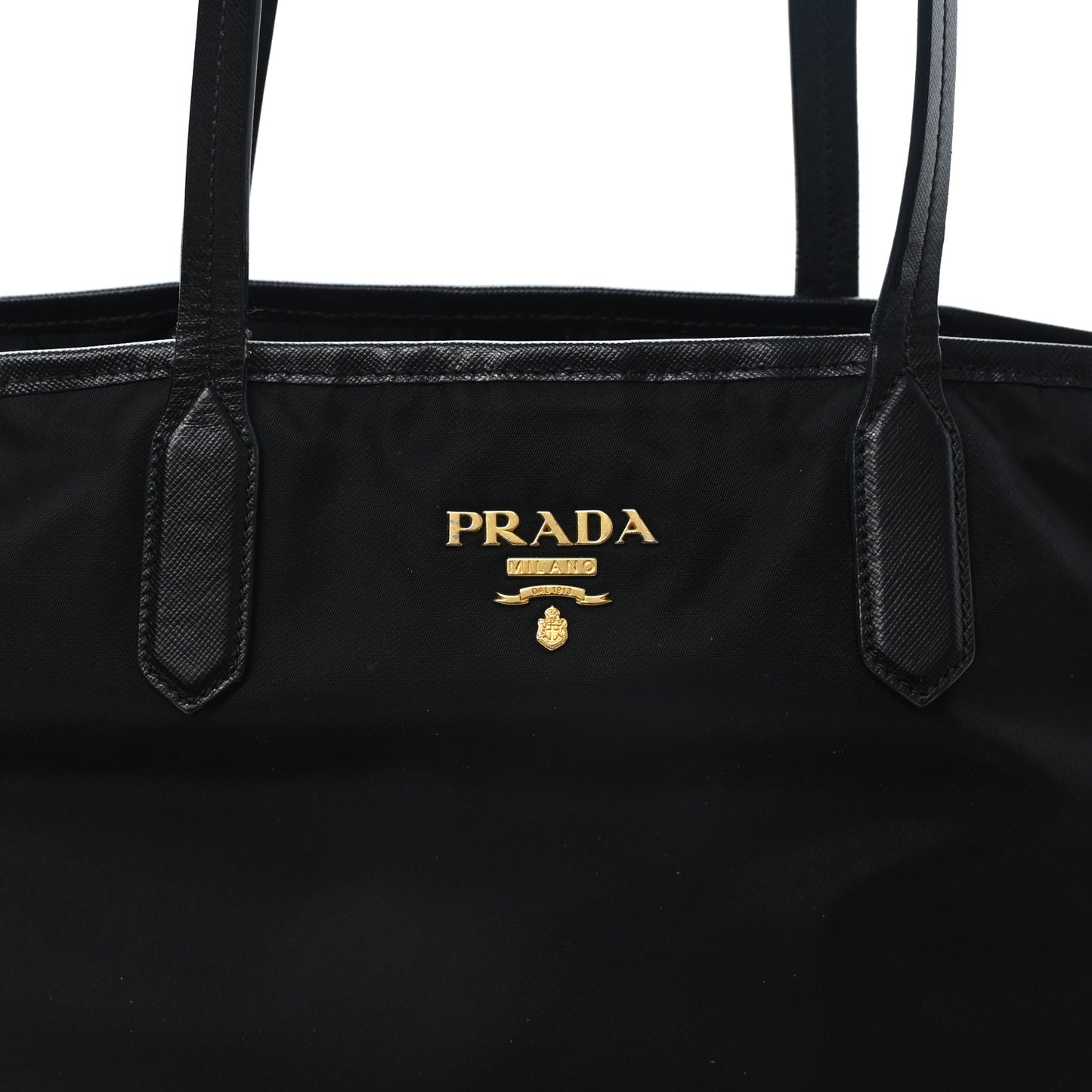 Tessuto Nylon Saffiano Shopping Tote Black