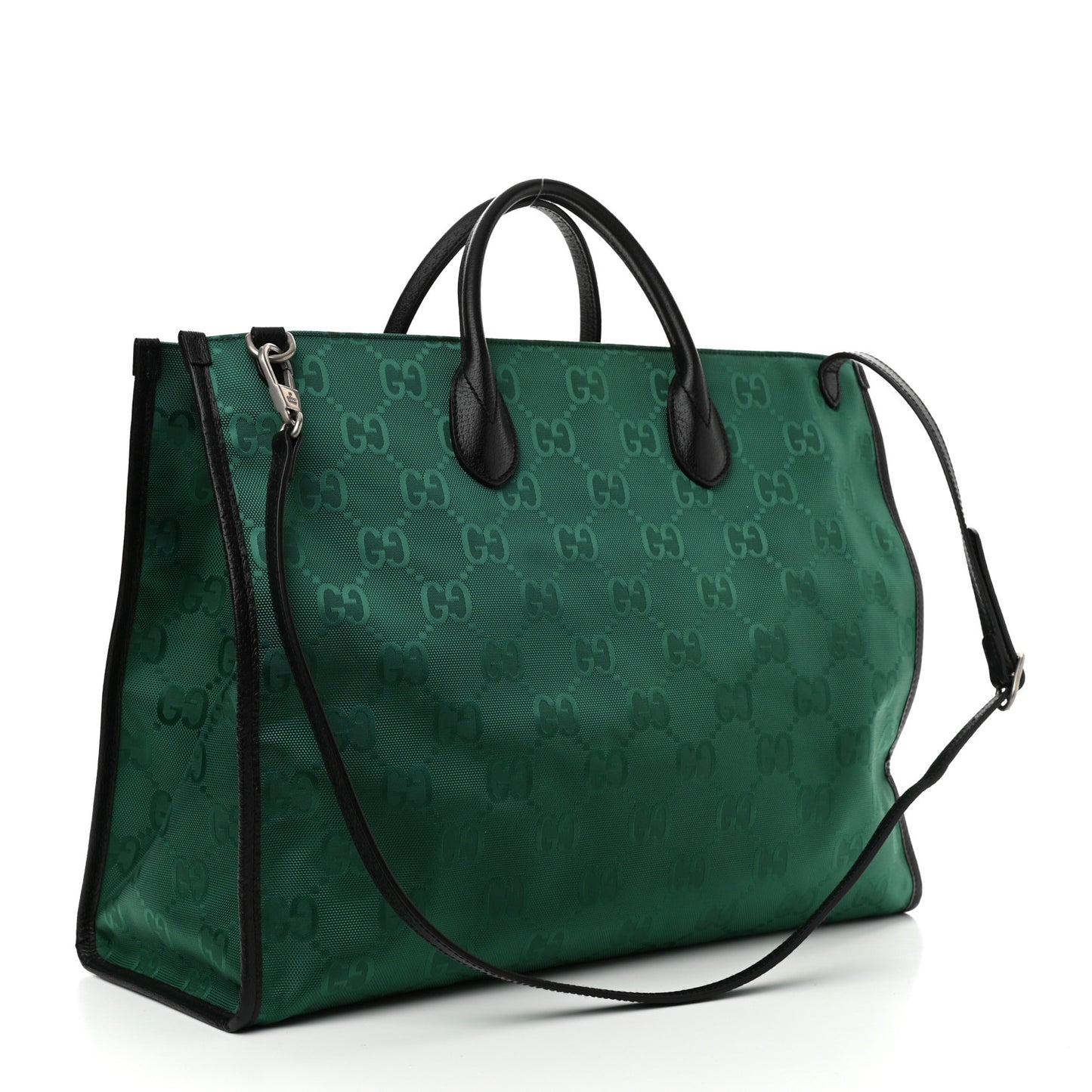 Econyl Nylon Monogram Large Off The Grid Tote Bag Scrabble Green Black