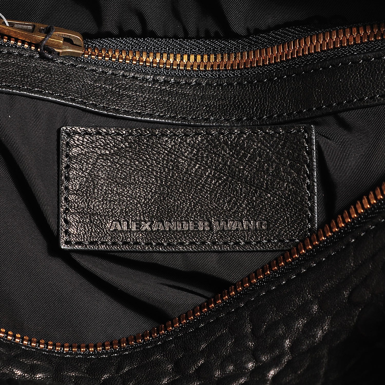 Alexander Wang Pebbled Lambskin Rocco Black Antique Brass Hardware 6 of 9