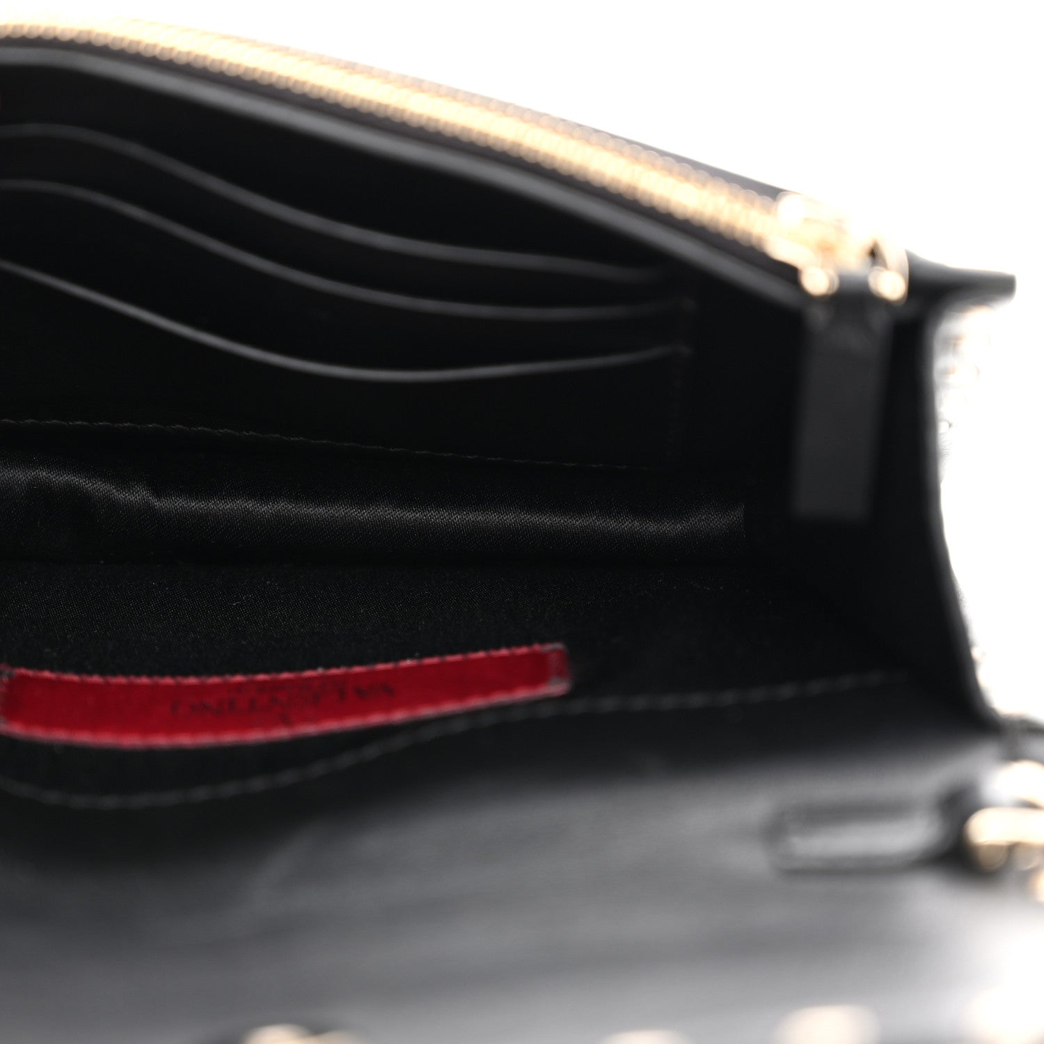 Valentino Garavani Vitello Mini Rockstud Wallet on Chain Black 5 of 12