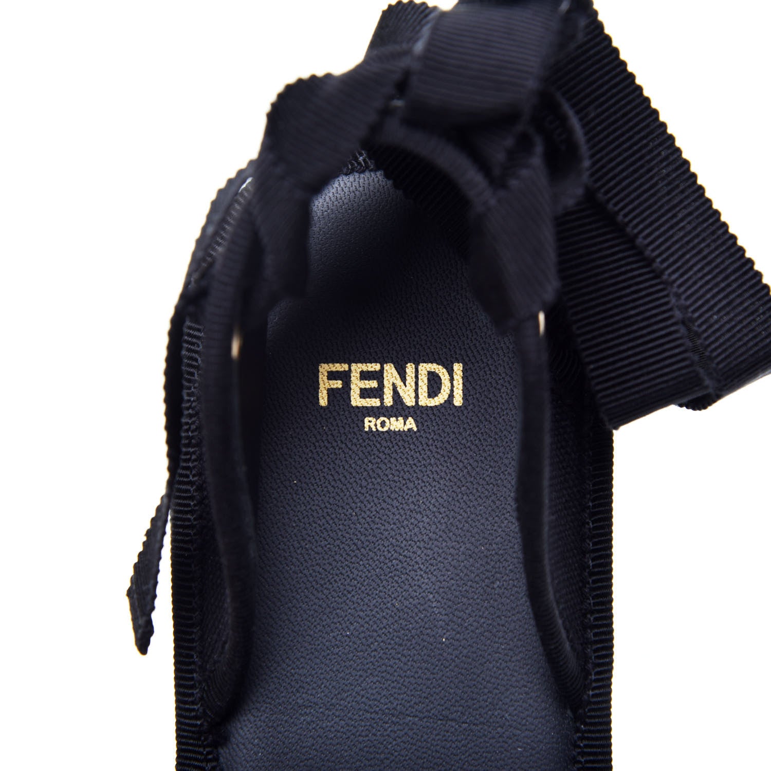 Fendi Canvas FF Embroidered Roma Ankle Wrap Flat Espadrilles 36 Black 11 of 13