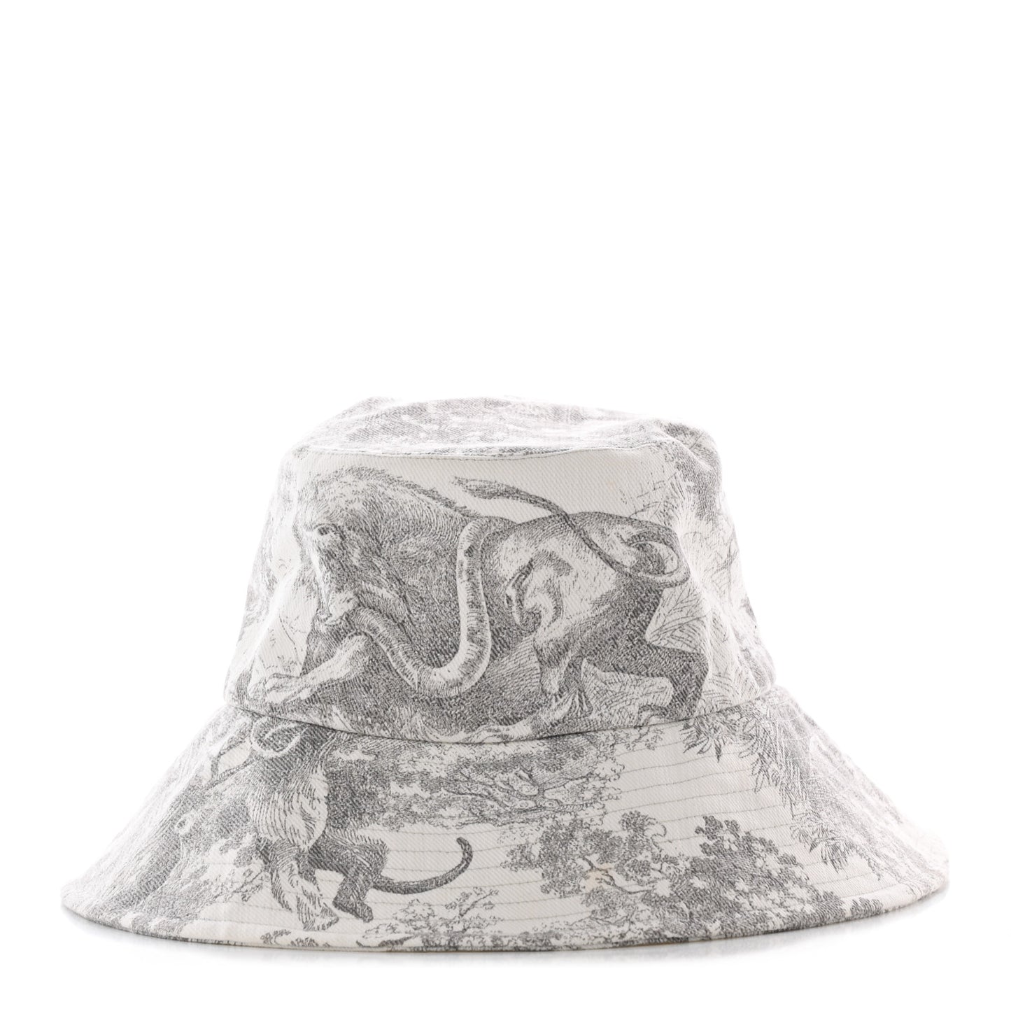 Cotton Dioriviera Toile De Jouy Bob Brim Bucket Hat 57 Gray