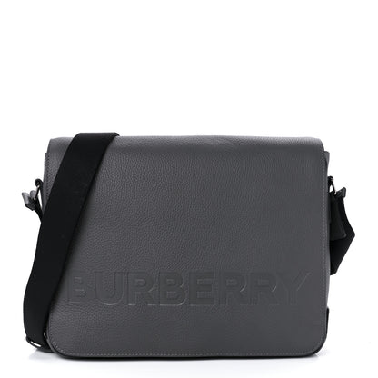 Burberry Grainy Calfskin Embossed Bruno Messenger Charcoal Grey 1 of 8