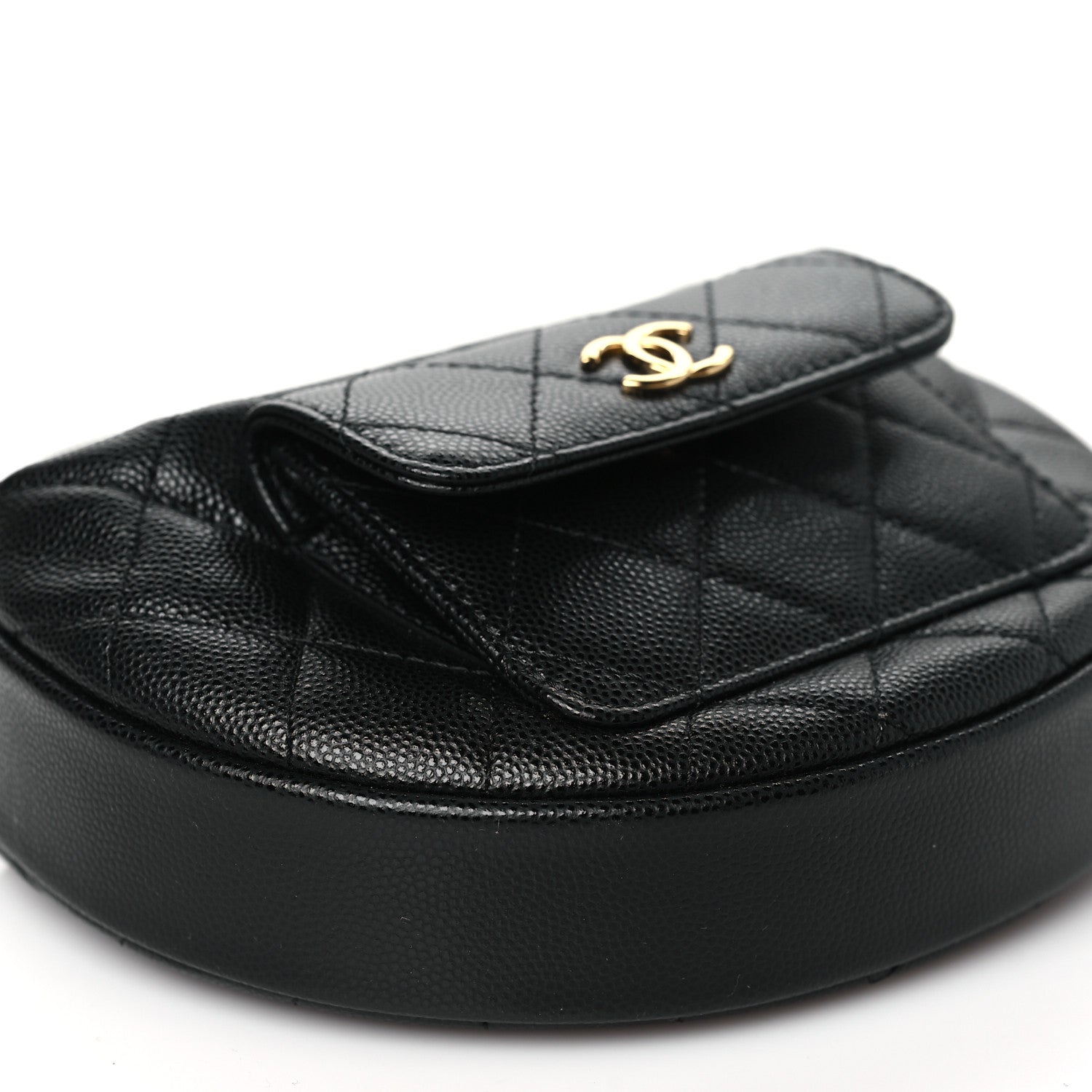Chanel Caviar Quilted Polly Pocket Pouch Hobo Black 9 of 10