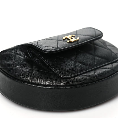 Chanel Caviar Quilted Polly Pocket Pouch Hobo Black 9 of 10