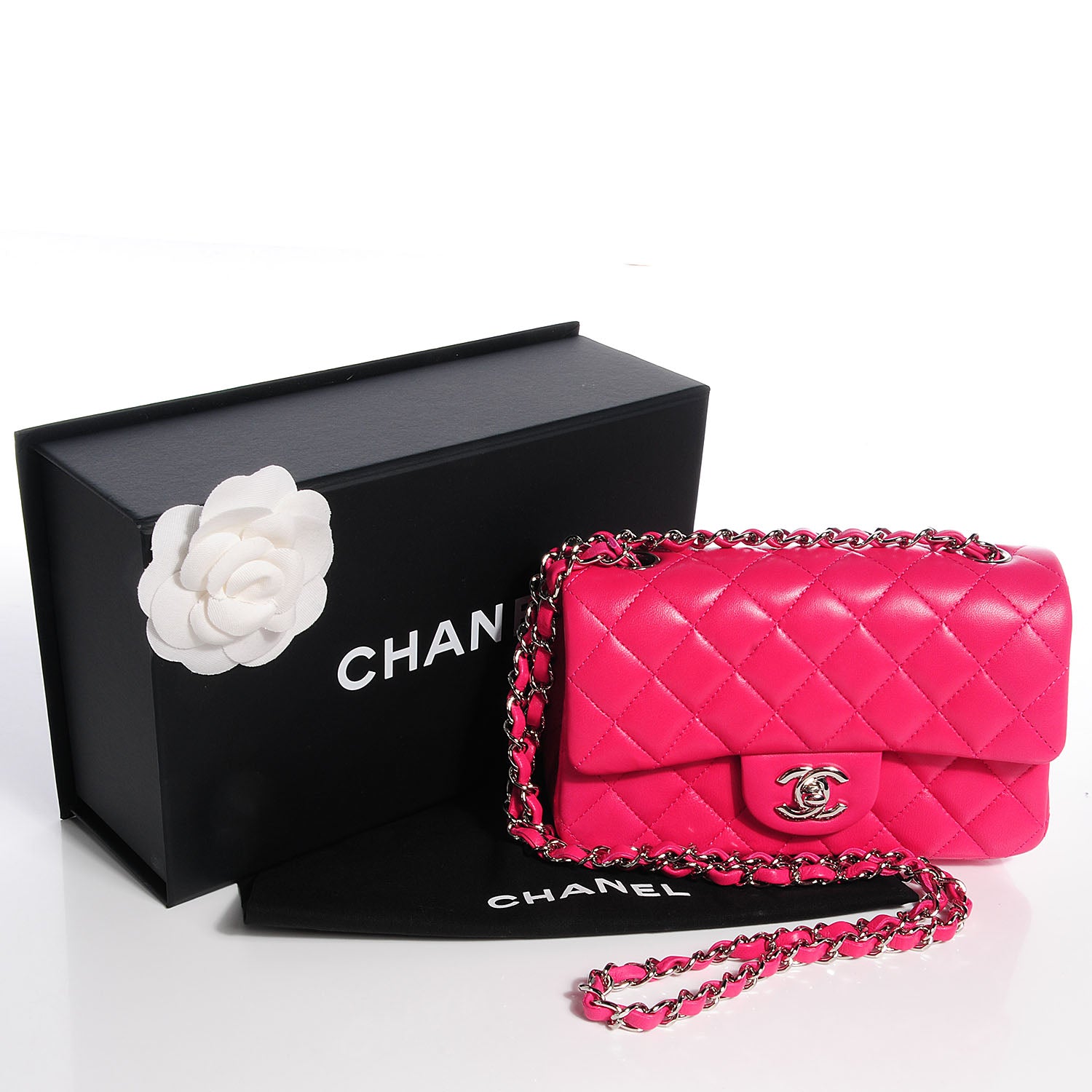 Chanel Lambskin Quilted Mini Flap Dark Pink 5 of 10