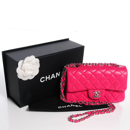 Chanel Lambskin Quilted Mini Flap Dark Pink 5 of 10
