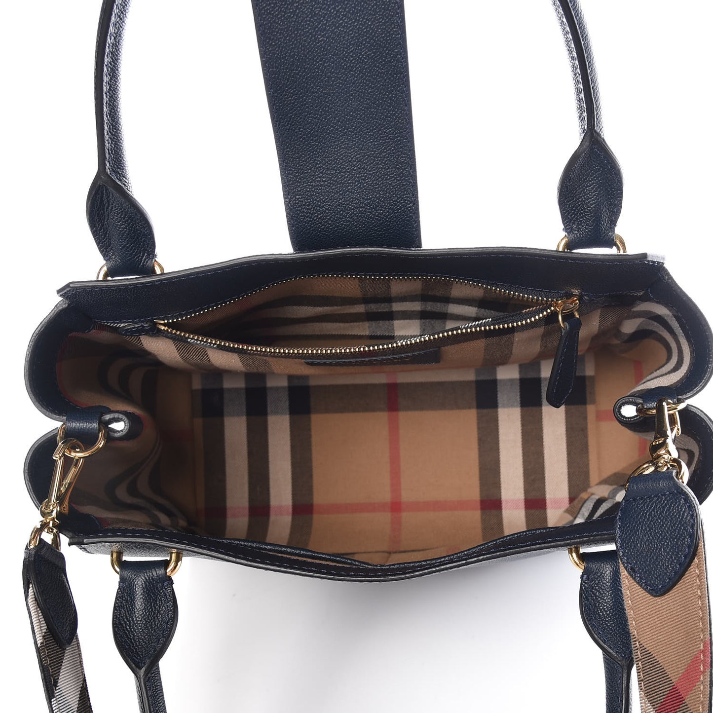 Soft Grain Calfskin Medium Buckle Tote Blue Carbon