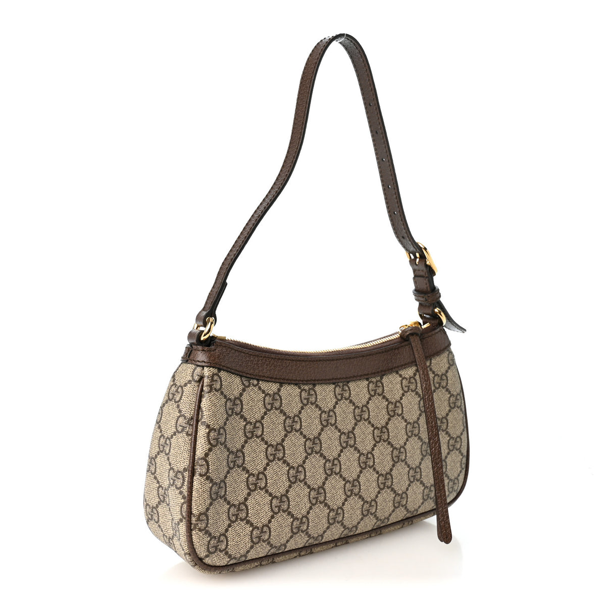 Gucci GG Supreme Monogram Textured Dollar Calfskin Small Ophidia Hobo Beige Ebony New Acero 3 of 10