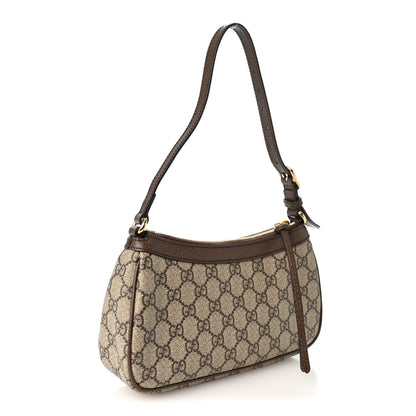 Gucci GG Supreme Monogram Textured Dollar Calfskin Small Ophidia Hobo Beige Ebony New Acero 3 of 10