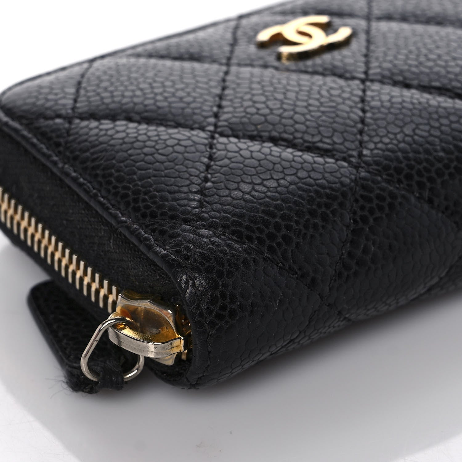 Chanel Caviar Quilted Zip Coin Purse Black 8 of 12