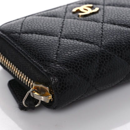 Chanel Caviar Quilted Zip Coin Purse Black 8 of 12