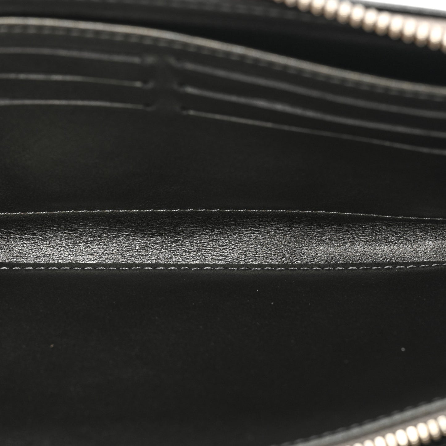 Lambskin Embossed Monogram Coussin Zippy Wallet Anthracite