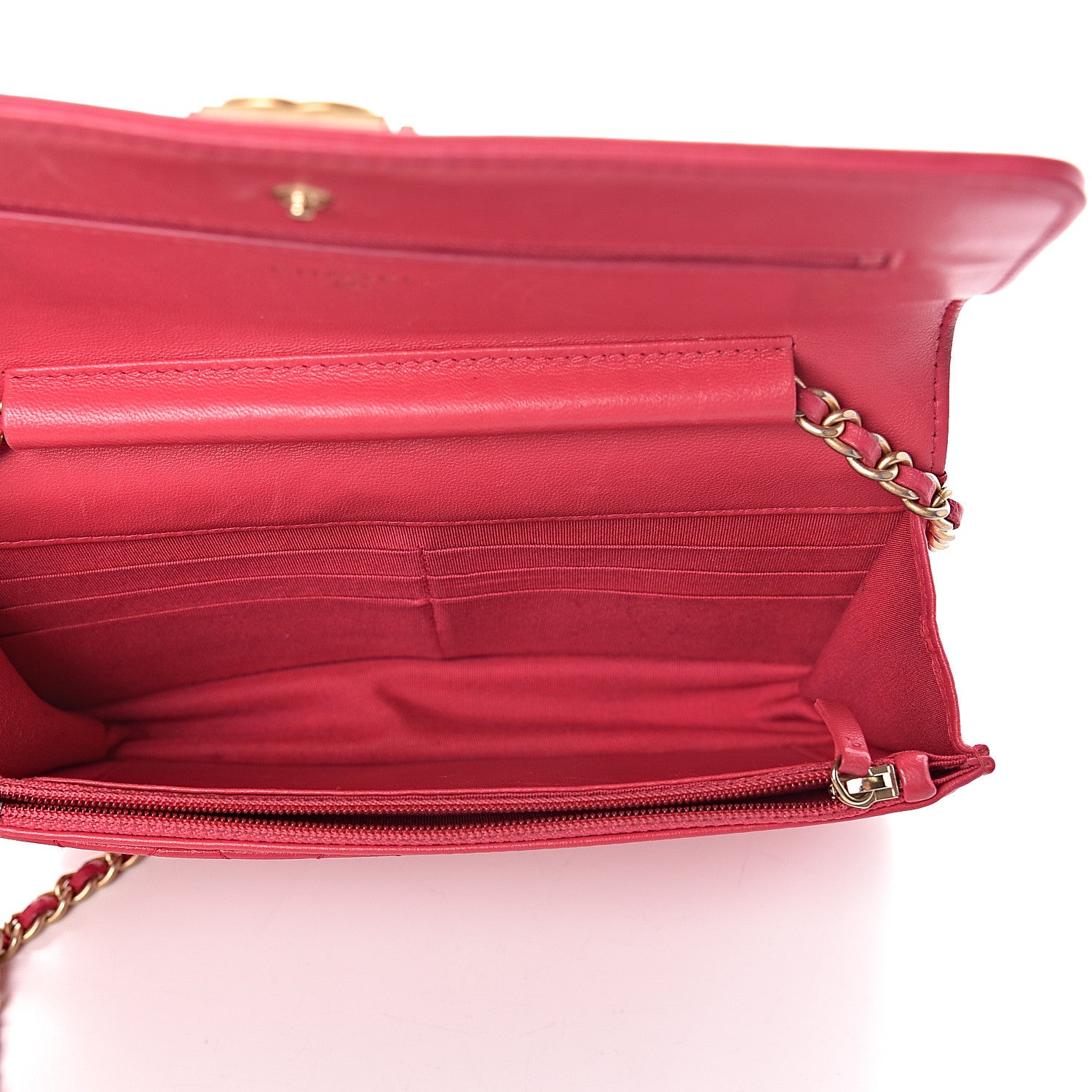 Chanel Lambskin Quilted Boy Wallet On Chain WOC Fuchsia 5 of 20