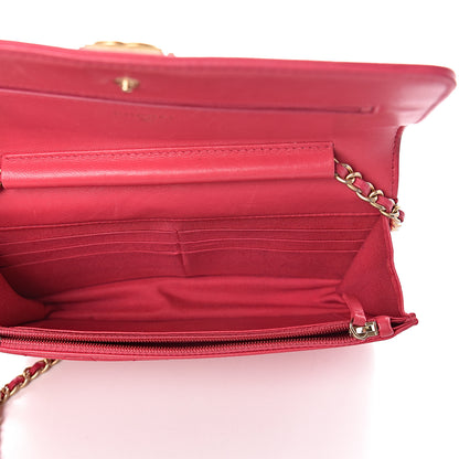 Chanel Lambskin Quilted Boy Wallet On Chain WOC Fuchsia 5 of 20