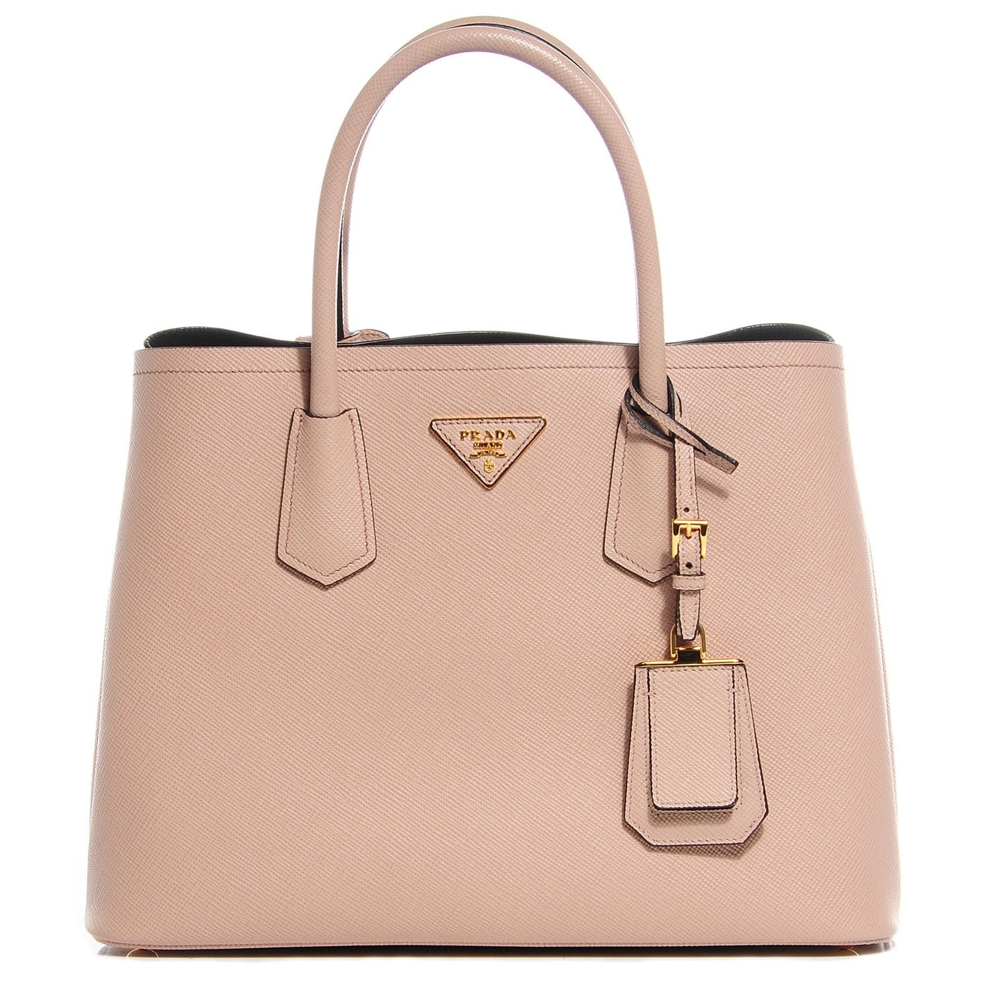 Saffiano Cuir Medium Double Bag Cammeo