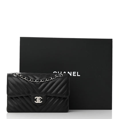 Chanel Caviar Chevron Quilted Small Double Flap Black 11 of 11