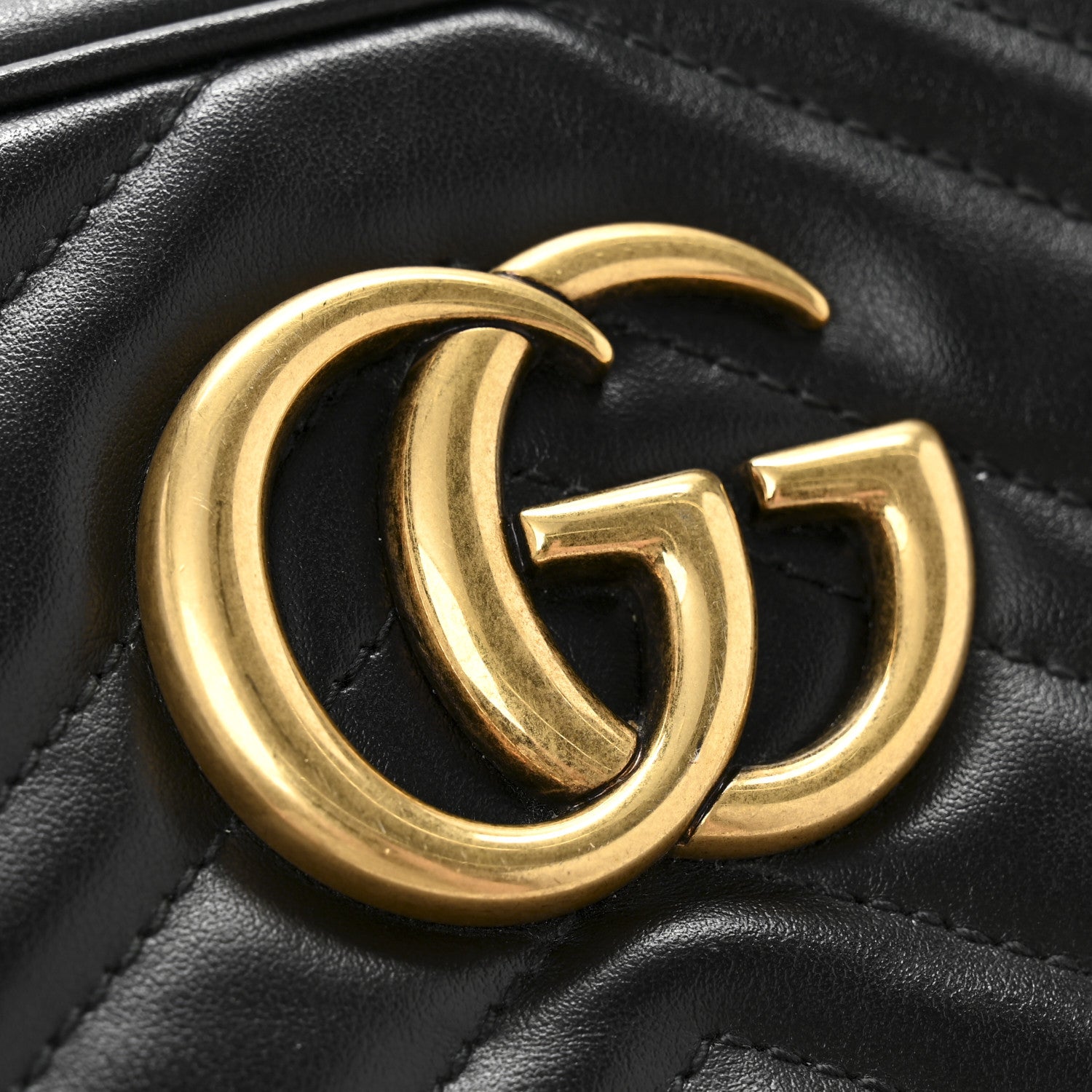 Gucci Calfskin Matelasse Small GG Marmont Chain Shoulder Bag Black 13 of 13